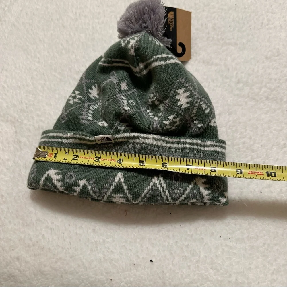 Green Knit North Face Hat